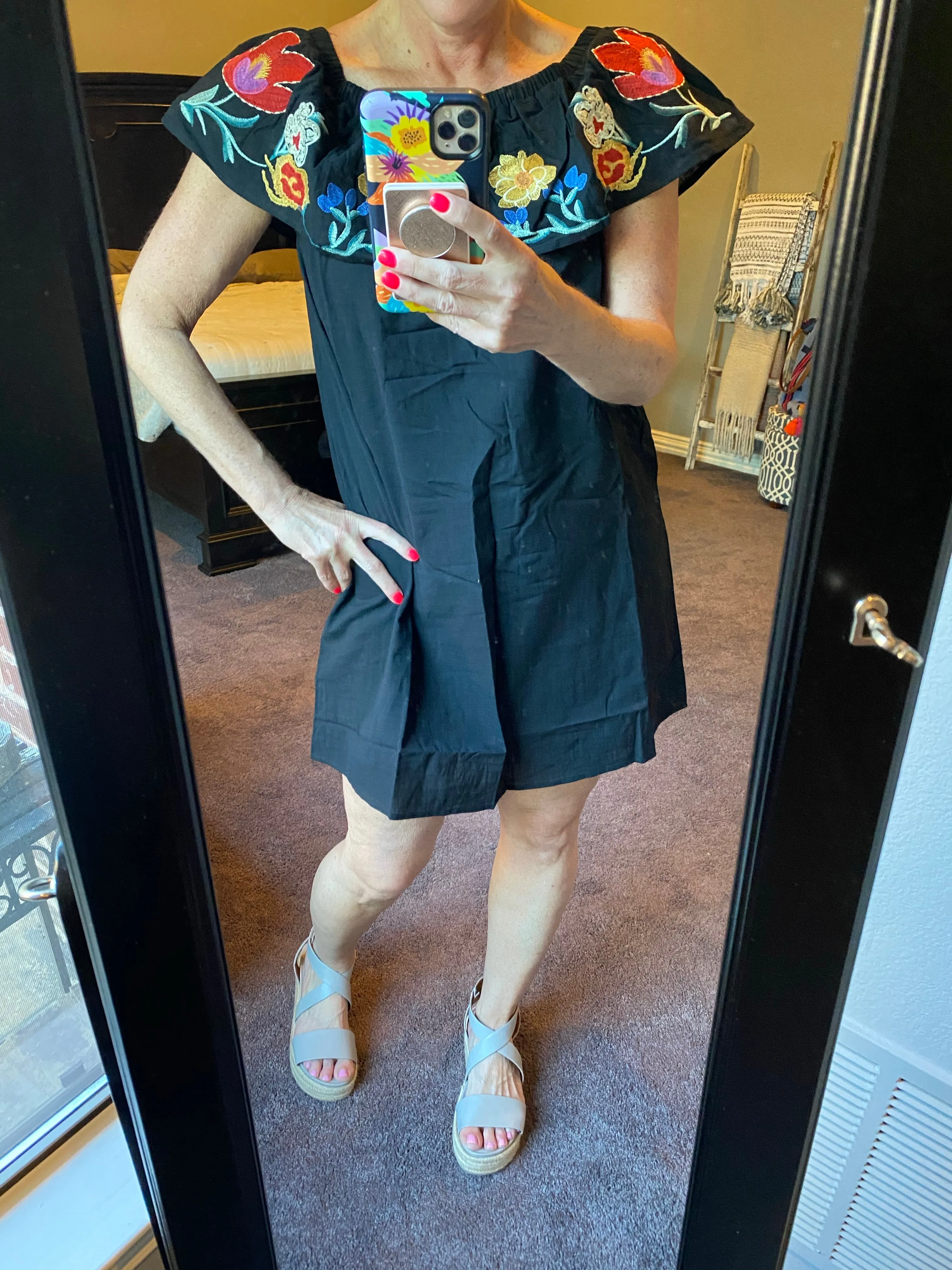 Sunset Stroll Embroidered Dress
