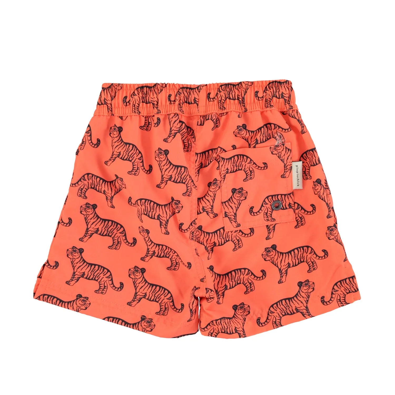 swim shorts | orange w/  black tigers
