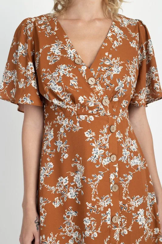 Sydney Brown Floral Dress