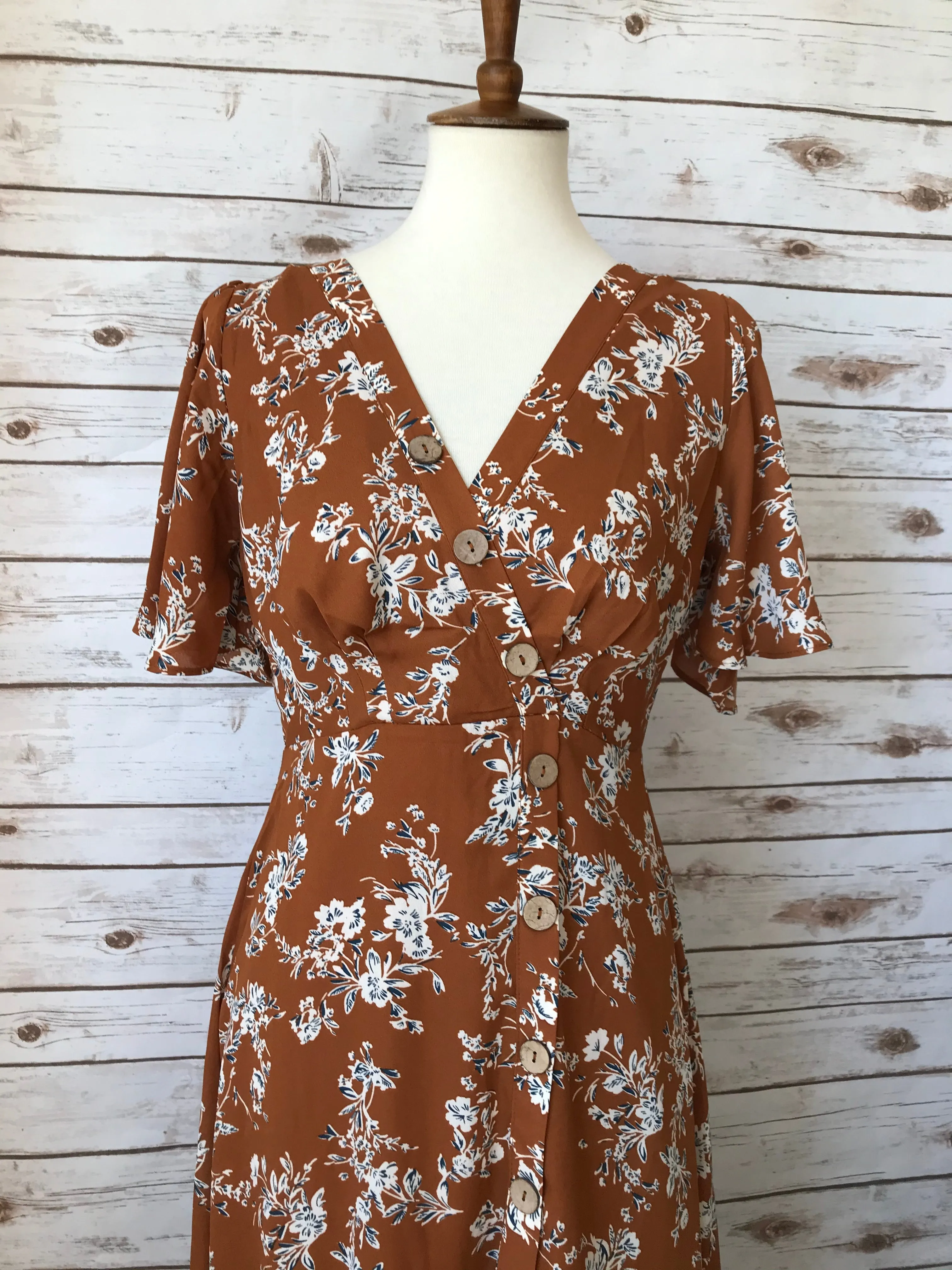 Sydney Brown Floral Dress