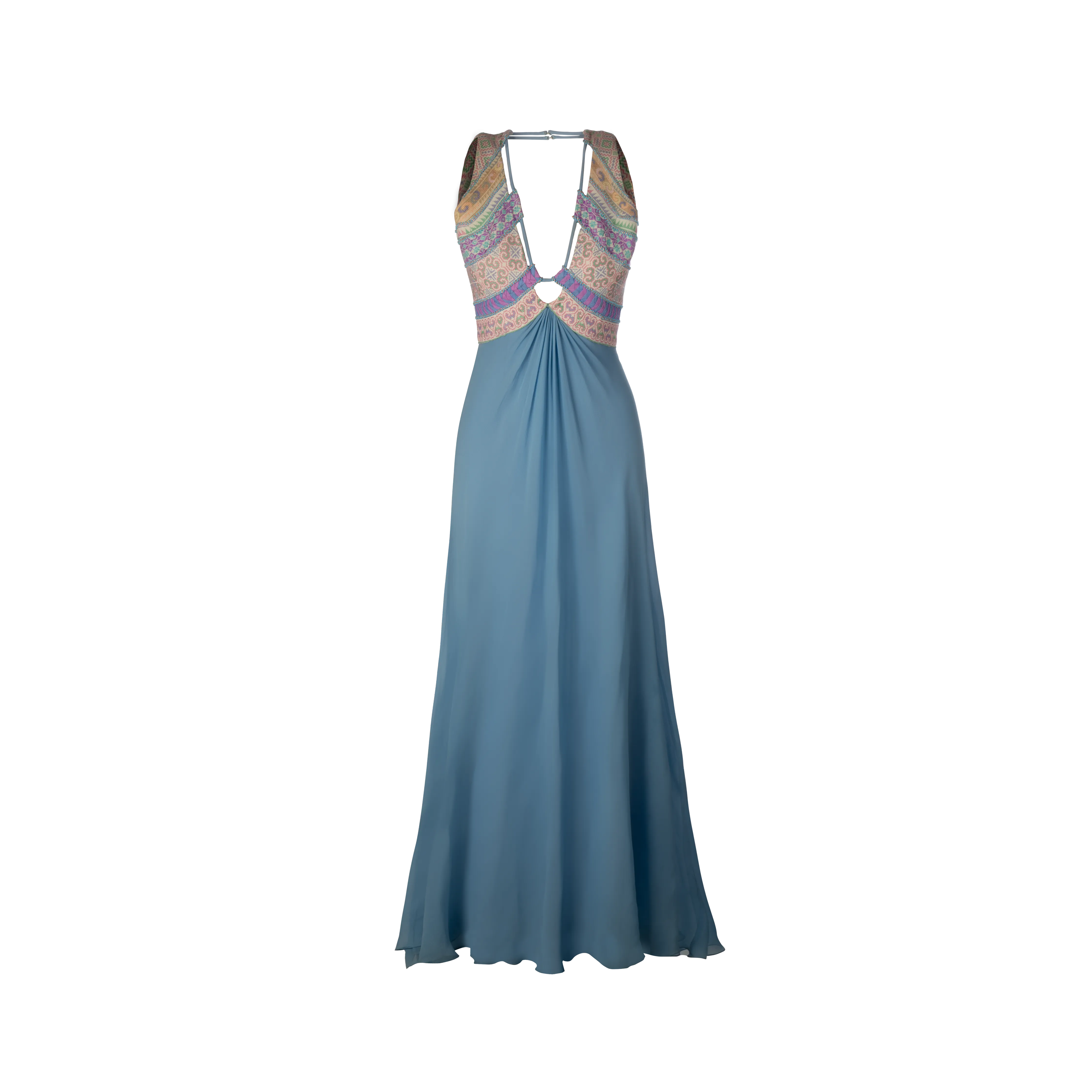 Thai HillTribe Patched Embroidery Halter gown