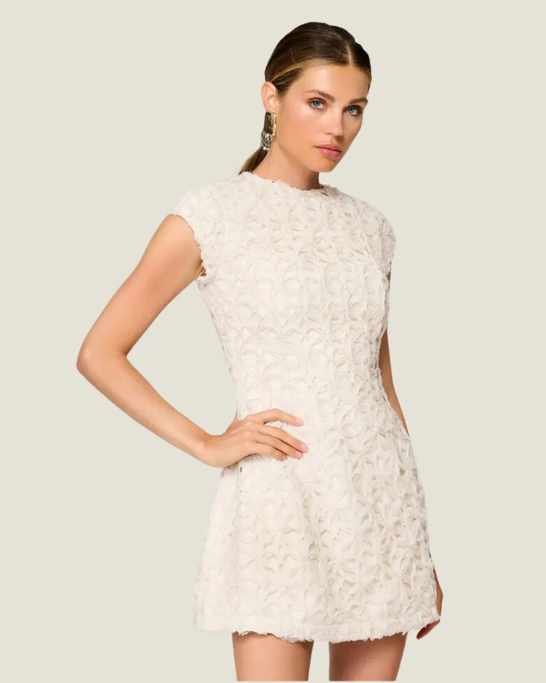 The Amara: Ivory Floral Mini Dress