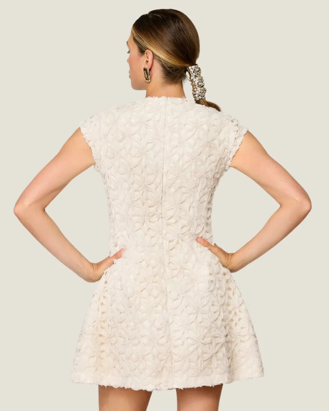 The Amara: Ivory Floral Mini Dress