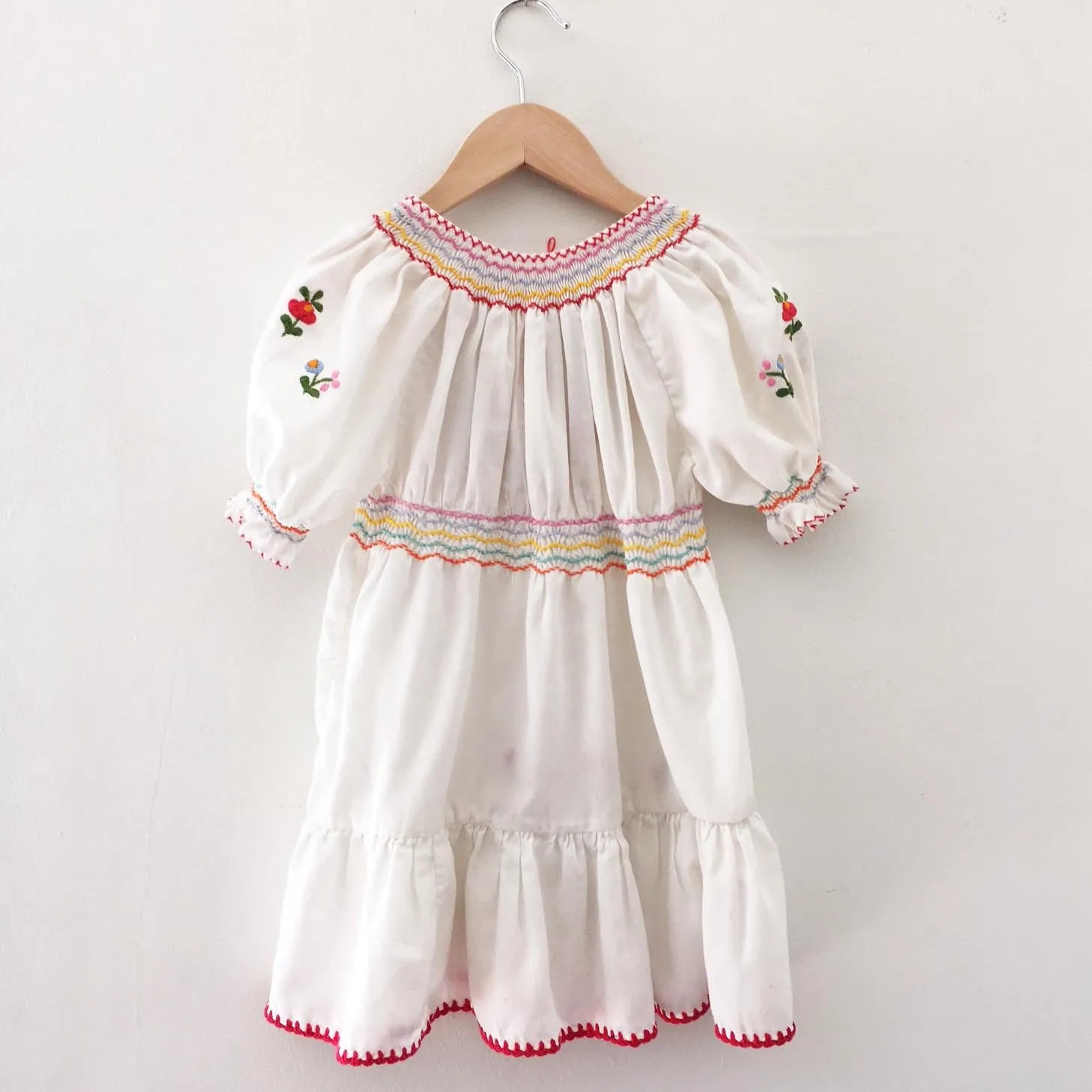 Vintage embroidered peasant dress size 3-4