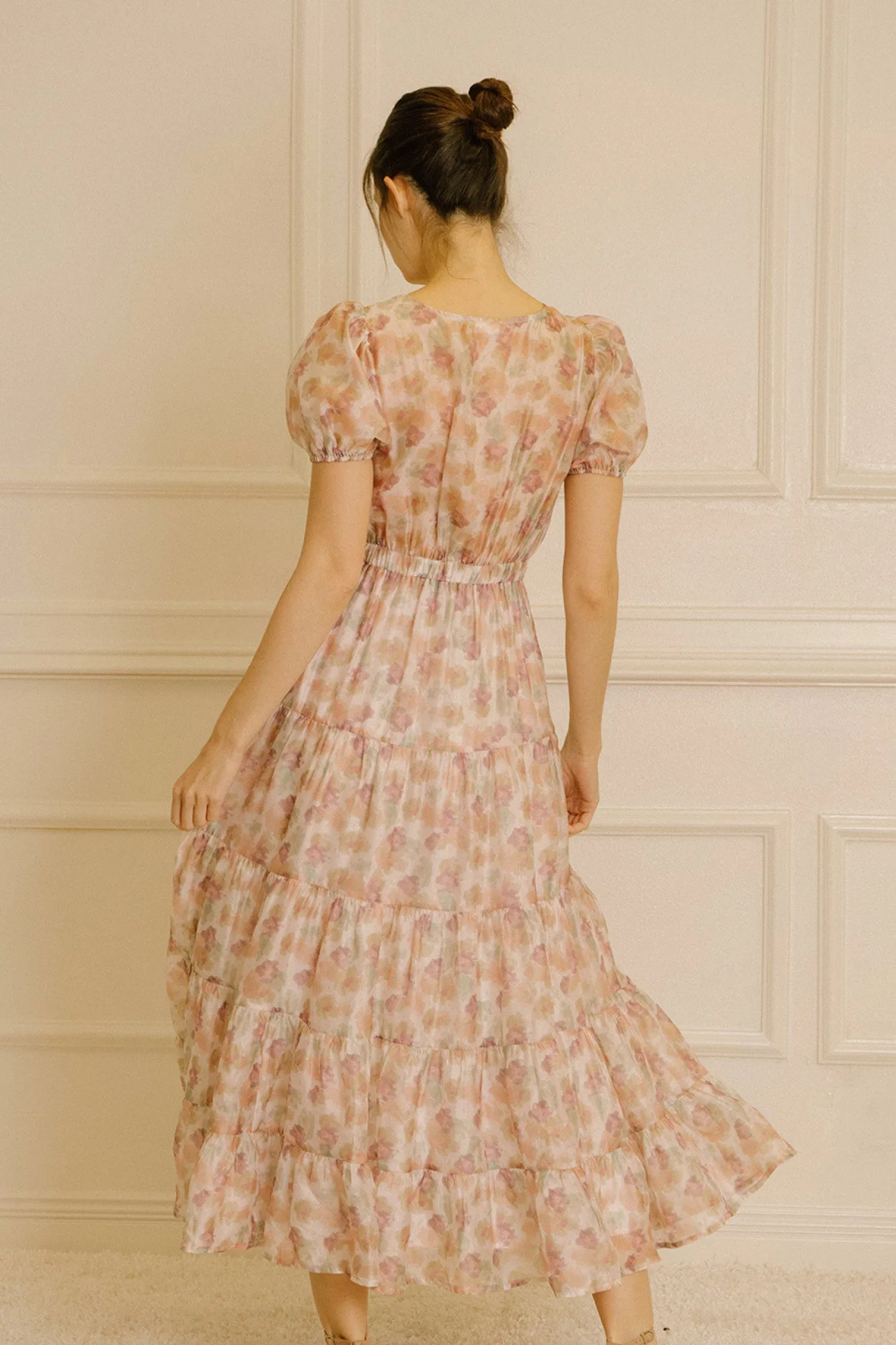 Water painted Floral Dress