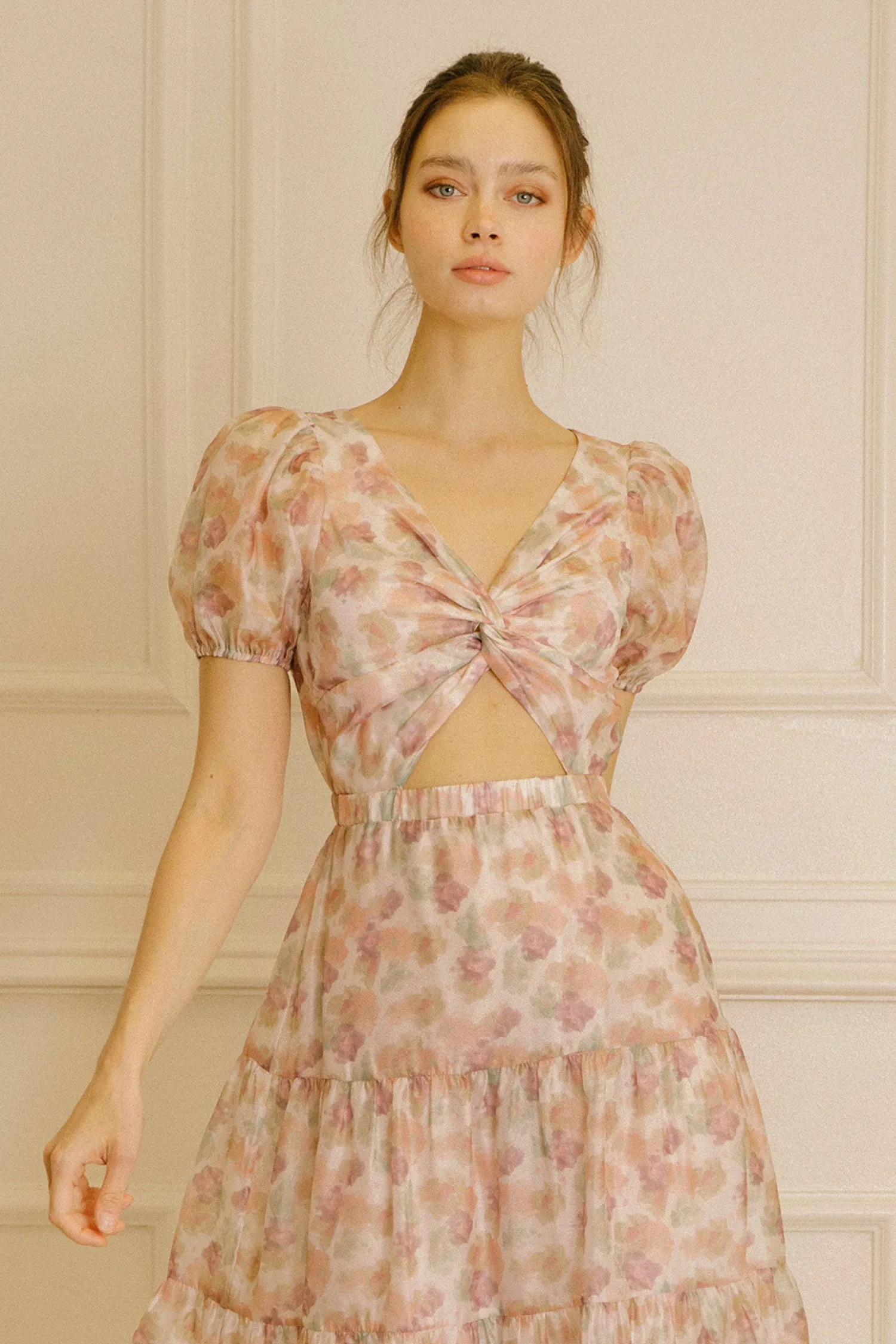Water painted Floral Dress