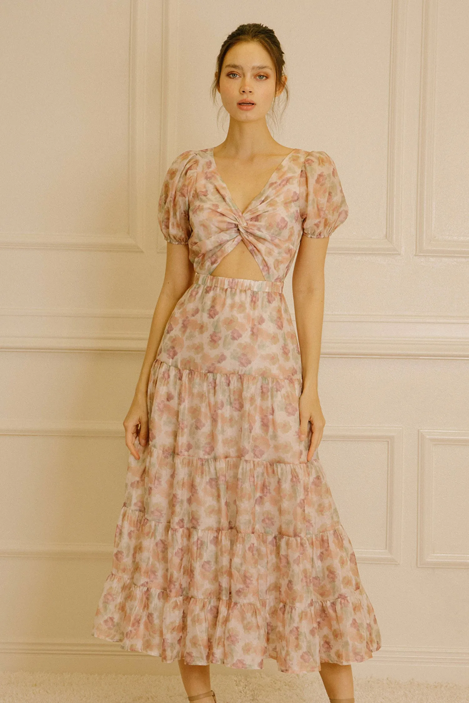 Water painted Floral Dress