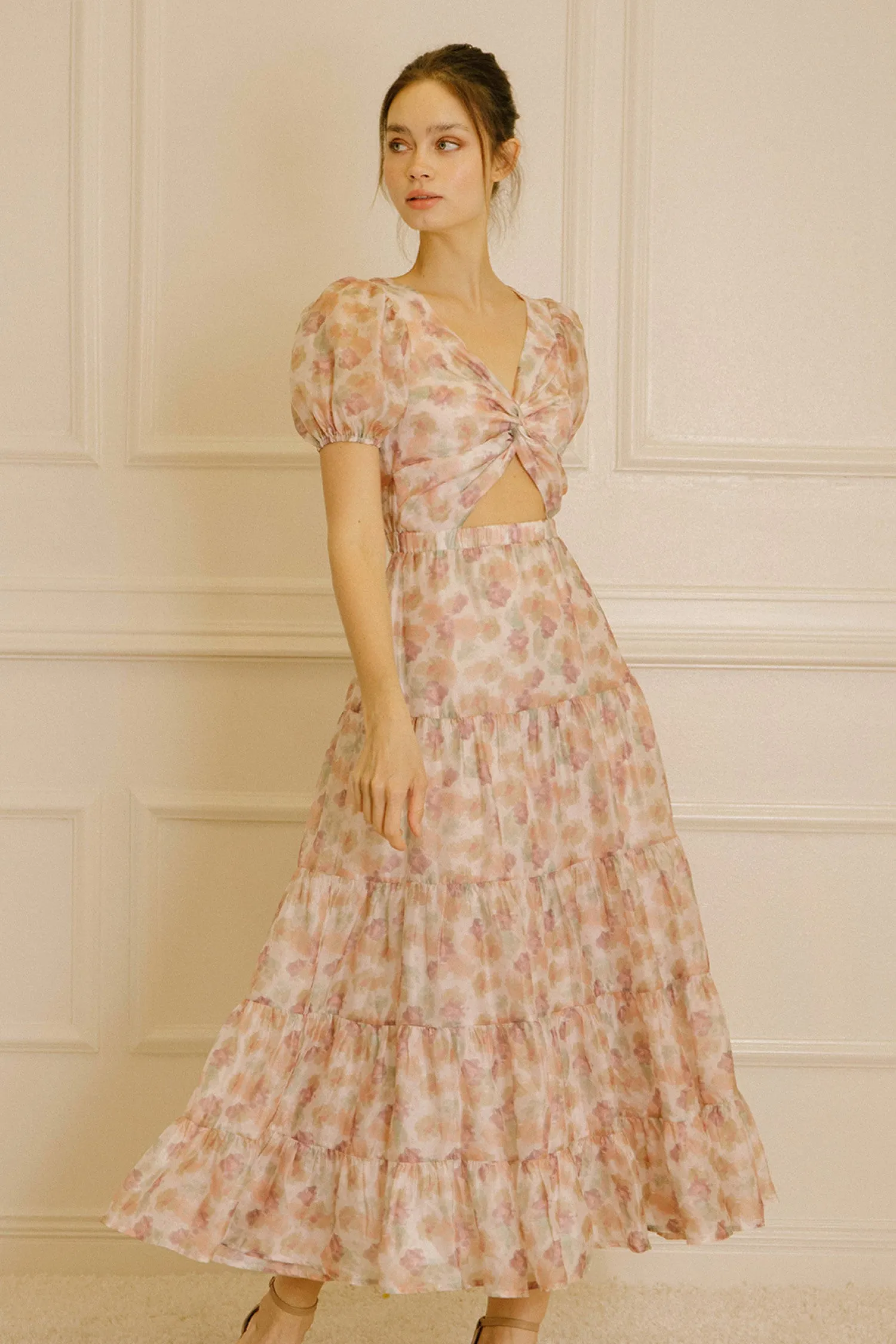 Water painted Floral Dress