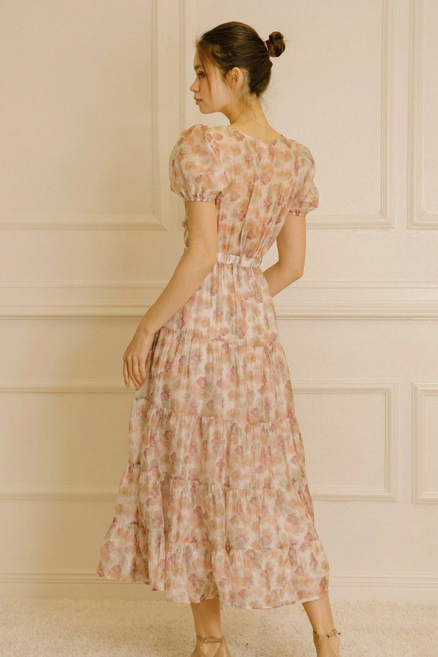Water painted Floral Dress