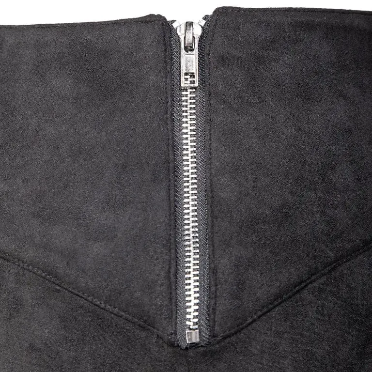 Women's Gothic Lace-up Buckles Side Slit Skirt