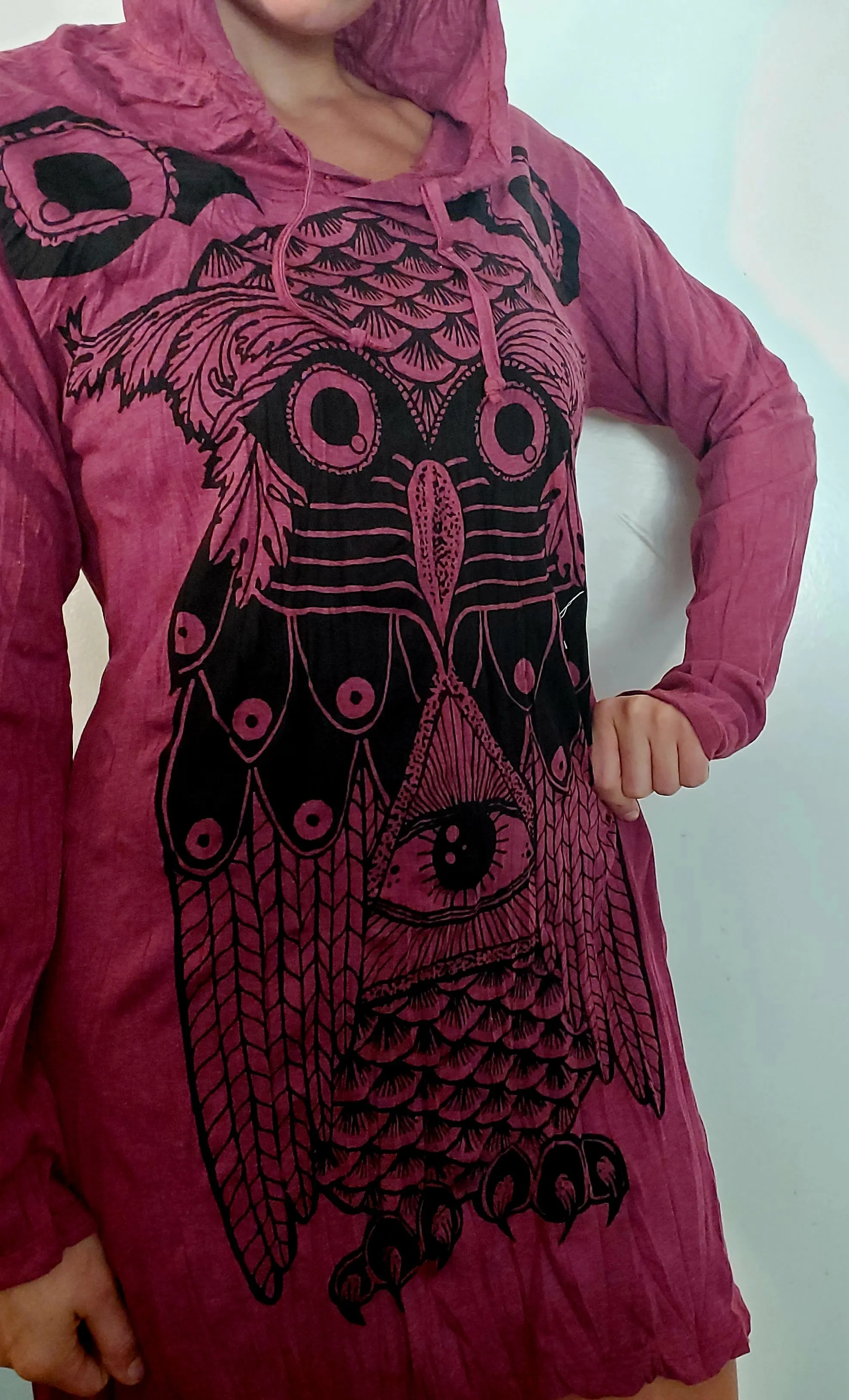 Women's Owl Hoodie Dress