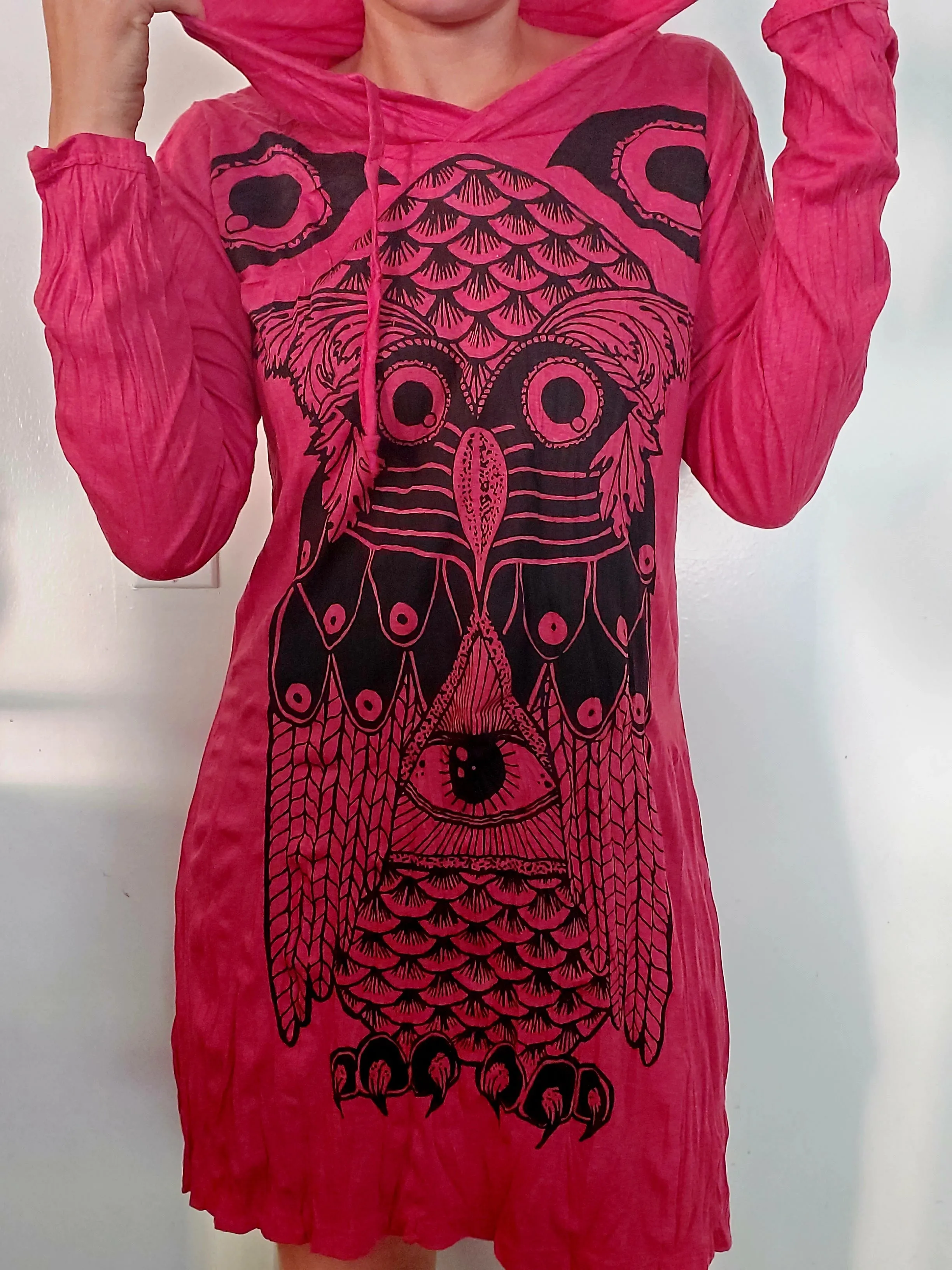 Women's Owl Hoodie Dress