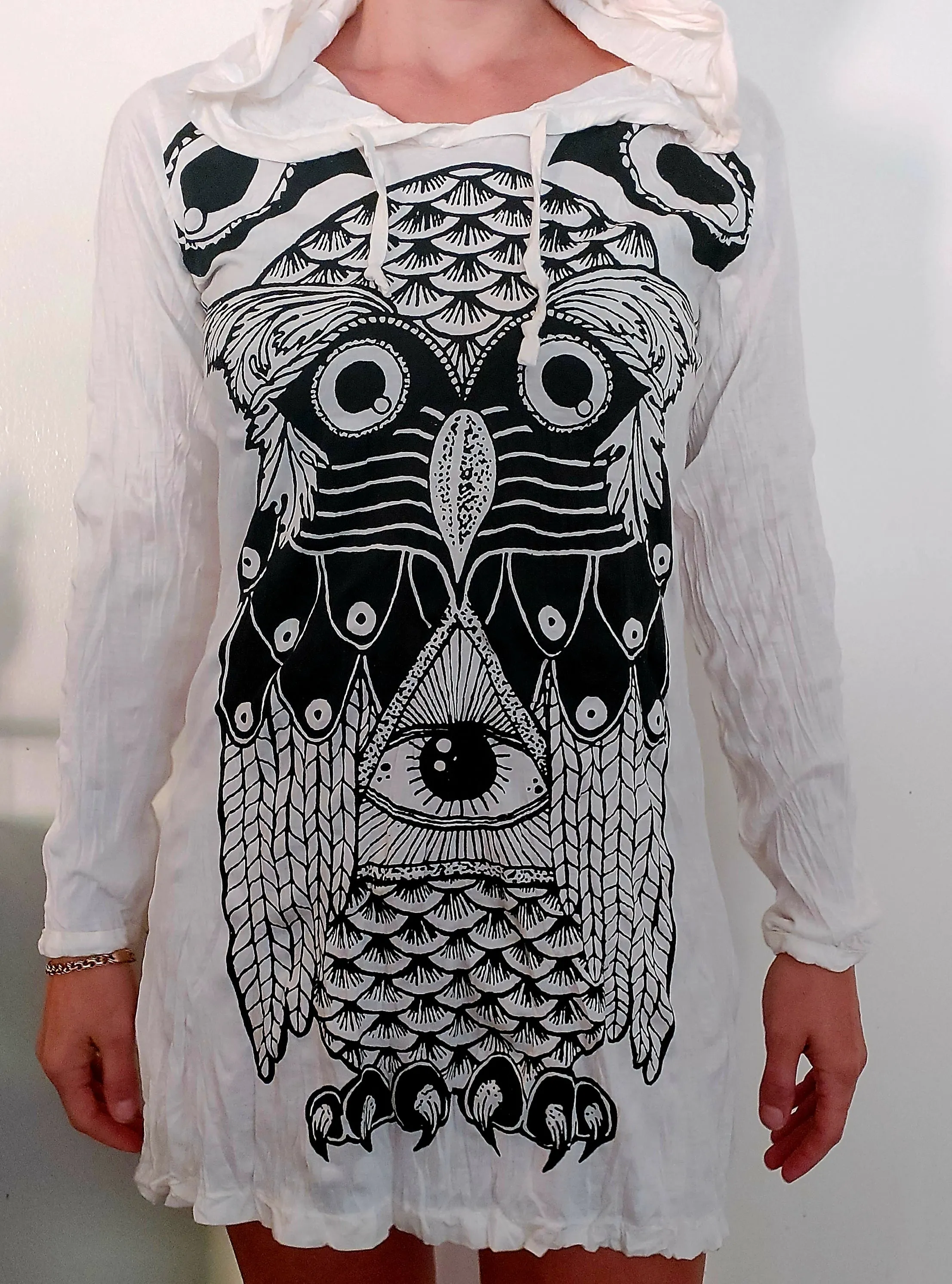 Women's Owl Hoodie Dress