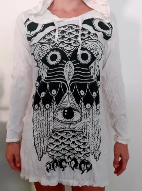 Women's Owl Hoodie Dress