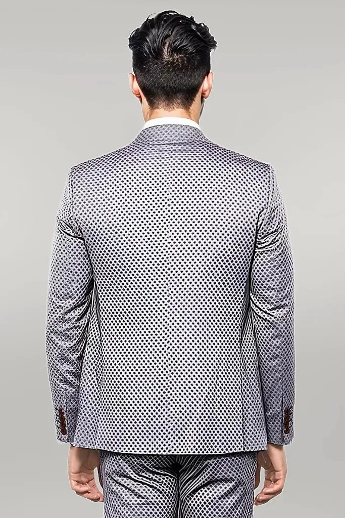 WSS Self-Patterned Light Burgundy Suit  - Singen