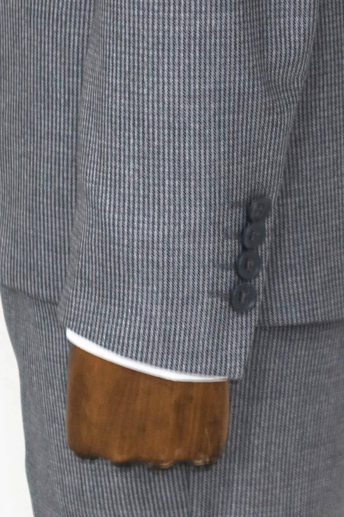 WSS Slim Fit Houndstooth Patterned 2 Piece Grey Men Suit  - Savona