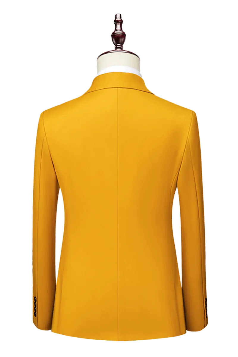 Yellow 2-Button Flexible Waistband Modern Fit Suit