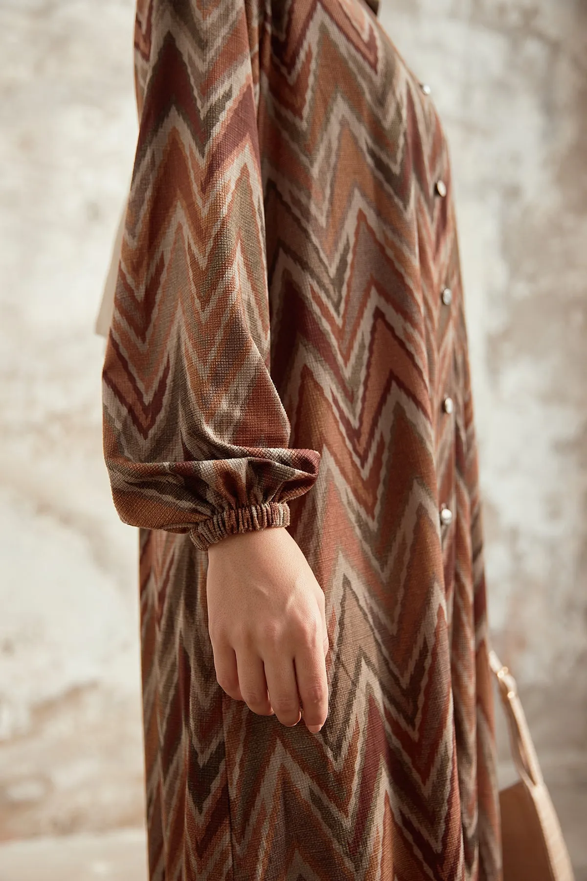 ZRF Women Plus Size Ethnic Pattern Suit - Camel - Meppel