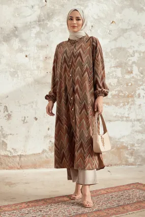 ZRF Women Plus Size Ethnic Pattern Suit - Camel - Meppel