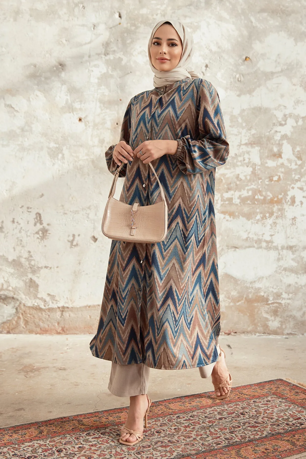 ZRF Women Plus Size Ethnic Pattern Suit - Indigo - Lynchburg